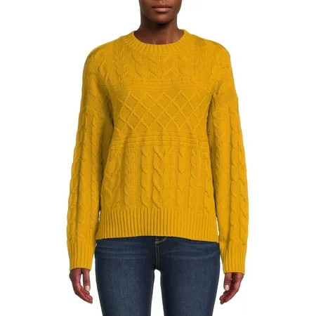 Time and Tru Women s Mixed Stitch Sweater | Walmart (US)