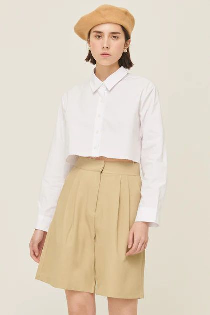 Suzan Frayed Hem Shirt | Storets (Global)