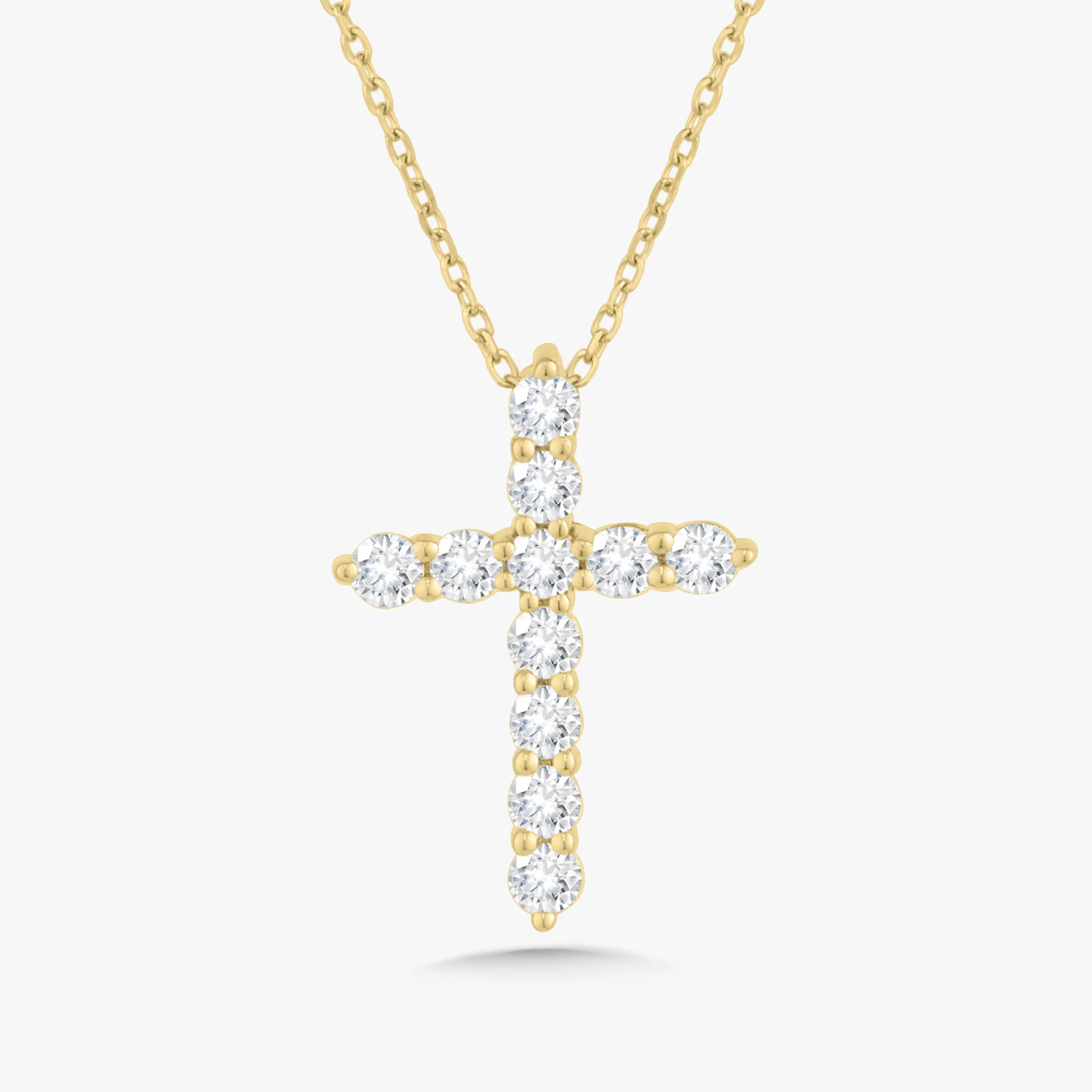 Georgie Two Prong Diamond Cross Necklace | RW Fine Jewelry