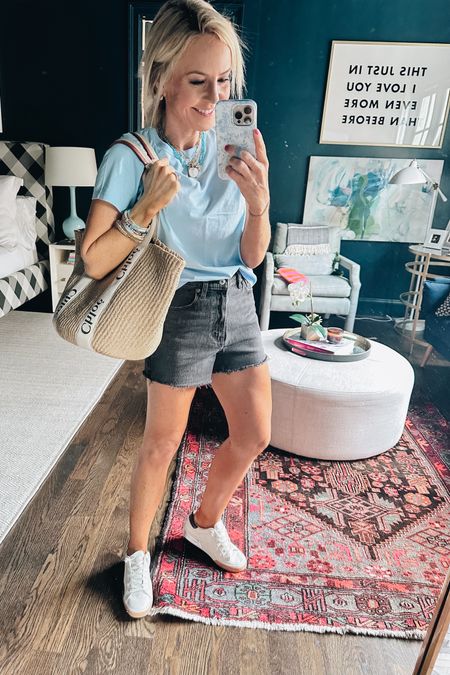 Sunday errand style // wearing a small in top and size 26 in shorts — 

#LTKstyletip #LTKfindsunder50 #LTKSeasonal