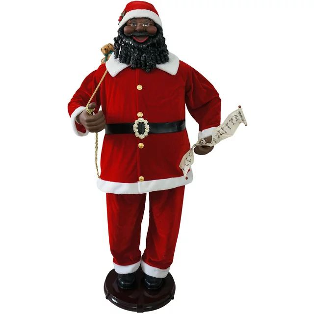 Christmas Time 58-In. African American Dancing Santa Claus with Naughty & Nice List | Animated In... | Walmart (US)