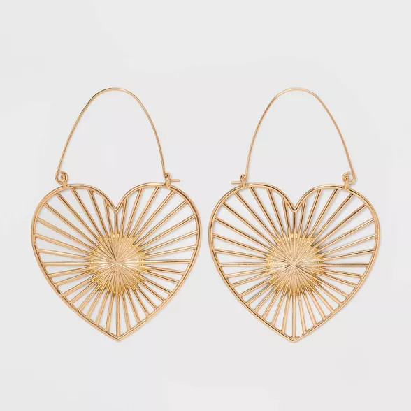 SUGARFIX by BaubleBar Heart Statement Earrings - Gold | Target