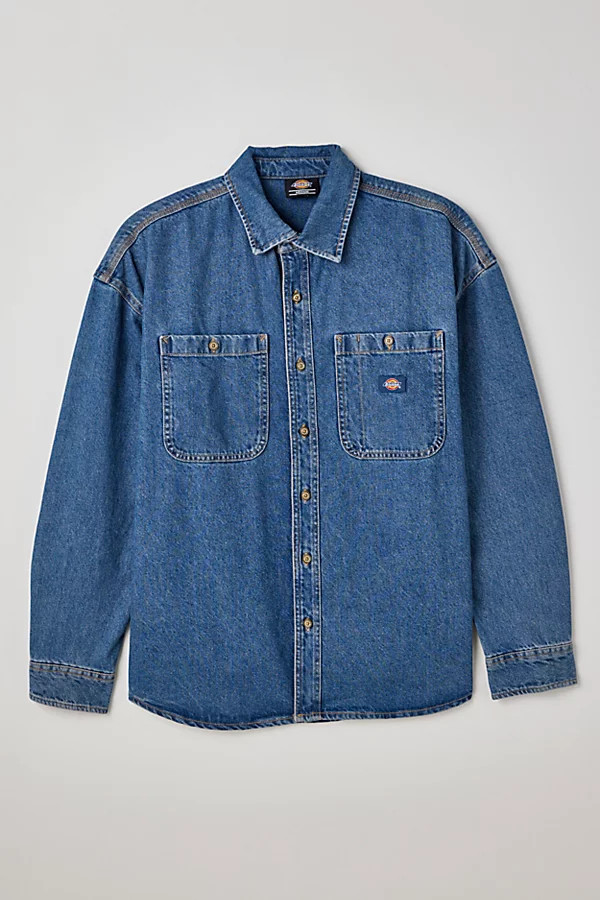 Dickies Houston Denim Long Sleeve Denim Shirt | Urban Outfitters (US and RoW)