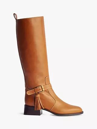 See By Chloé Lory Leather Knee Boots, Light Pastel Brown | John Lewis (UK)