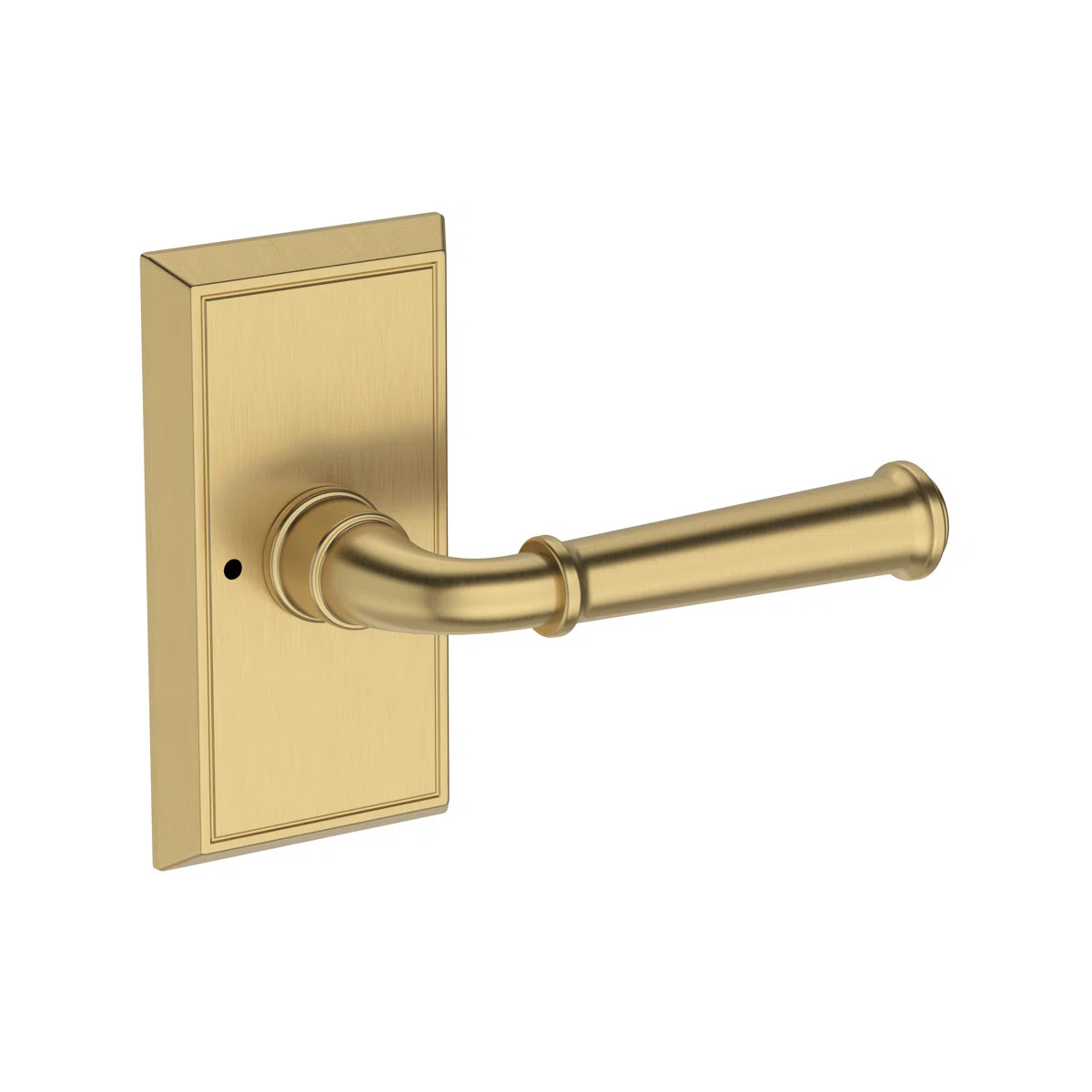 Dunsmoor Privacy Lever with Chamfered 5in Rose in Lifetime (PVD) Satin Brass | Wayfair North America