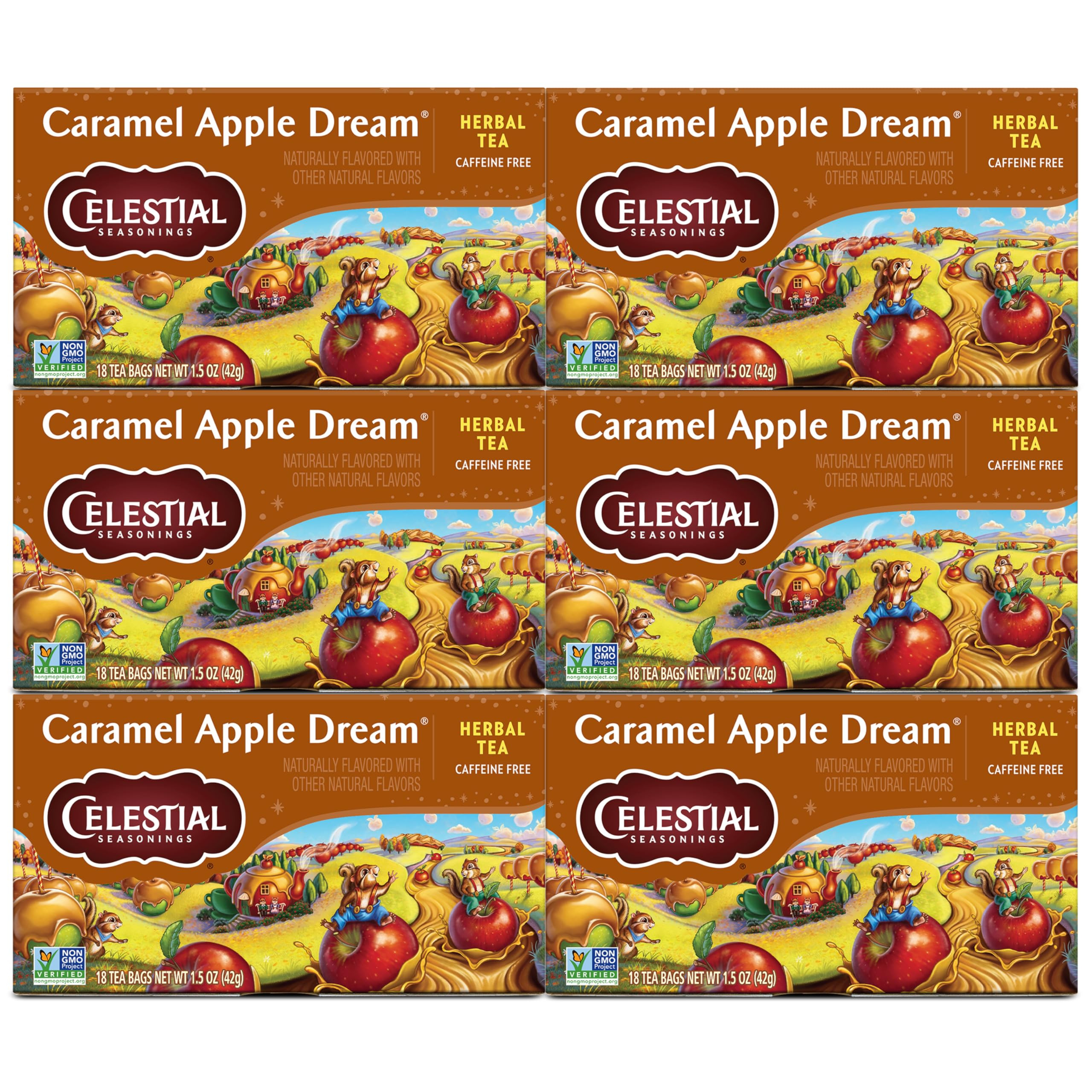Celestial Seasonings Herbal Tea, Caramel Apple Dream, 18 Count (Pack of 6) | Amazon (US)