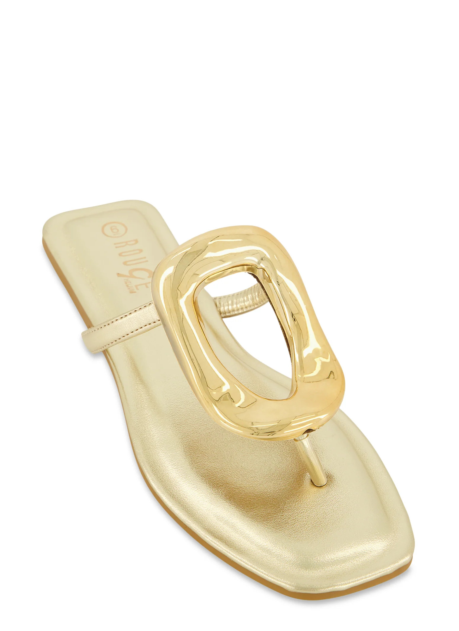 Metallic Pendant Thong Slide Sandals | Rainbow Shops