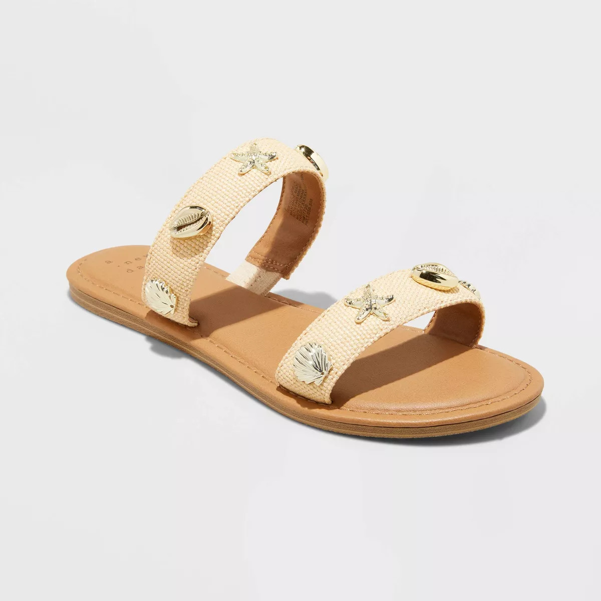 Women's Kiera Embellished Slides - A New Day™ Tan | Target