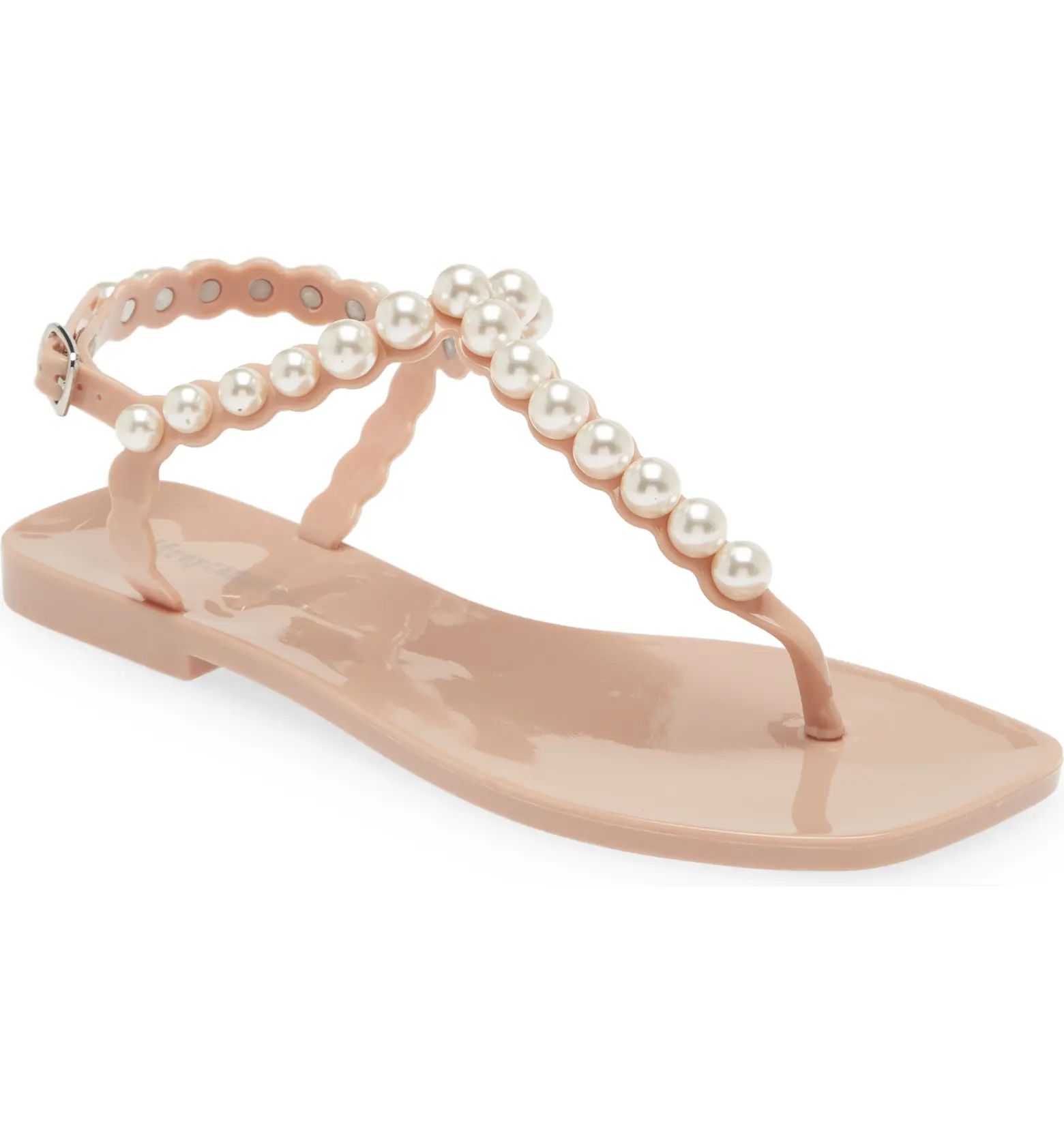 Pearlesque Imitation Pearl Ankle Strap Sandal (Women) | Nordstrom