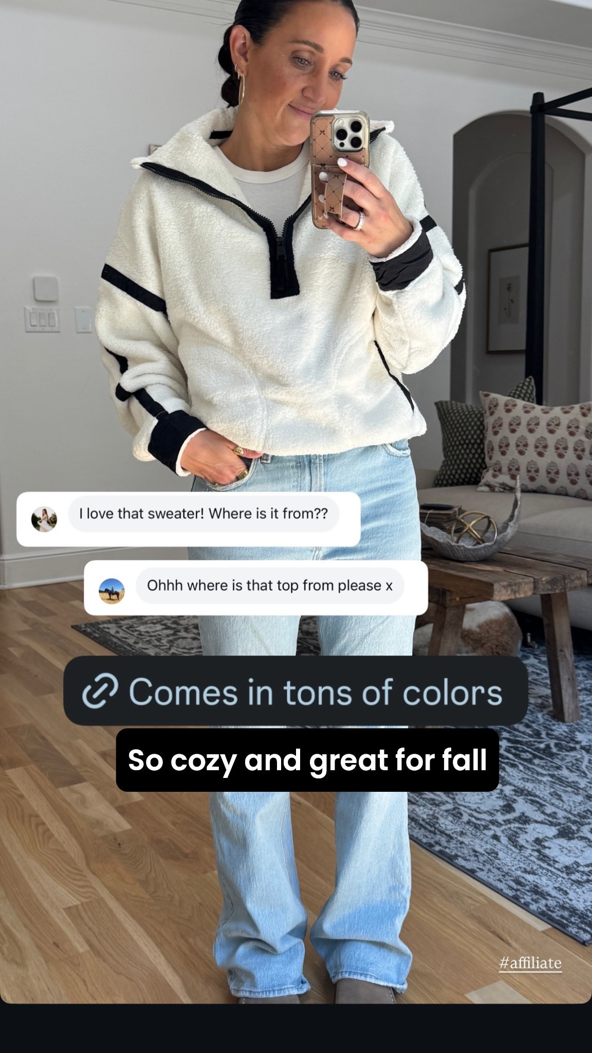 Fall transitional outfit great for back to school running errands working out or just staying cozy! Got it from Amazon free people has a similar one too