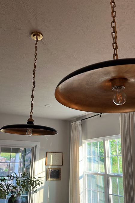 Piatto pendant - we have 3 medium sized ones in our kitchen! Aged brass + black! 