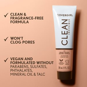 CoverGirl Clean Invisible Liquid Makeup, 190 Deep Bronze | CVS Health