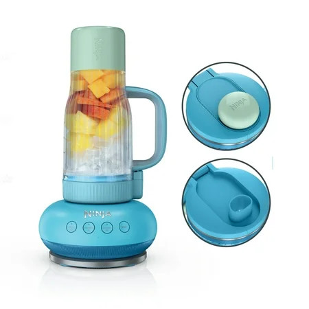 Ninja BlendBOSS 26-Oz Personal Blender, for Smoothies & Frozen Drinks, Travel Tumbler with LeakProof Lid and Chug Spout, Auto-iQ Technology, 1200PW, DB301BL Blue Raspberry | Walmart (US)