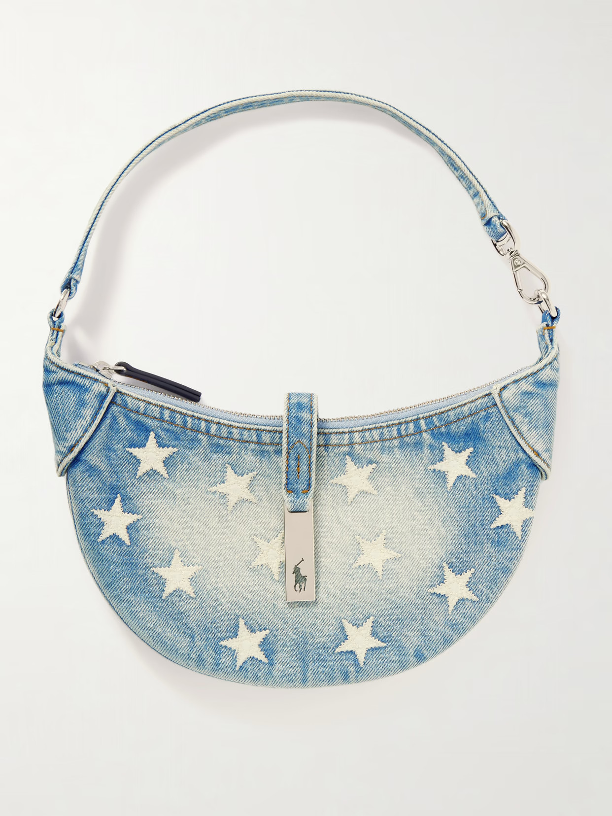 Polo Ralph Lauren - Polo Id Embroidered Denim Shoulder Bag - Blue | NET-A-PORTER (US)