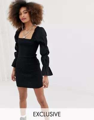 COLLUSION shirred cotton mini dress | ASOS US