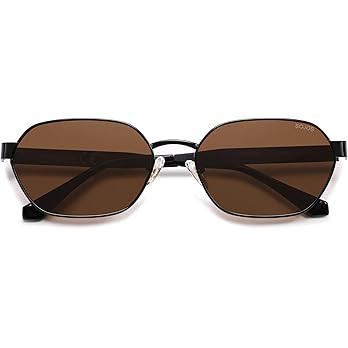 SOJOS Trendy Polarized Hexagon Sunglasses for Women Men, UV400 Retro Rectangle Shades SJ1238 | Amazon (US)