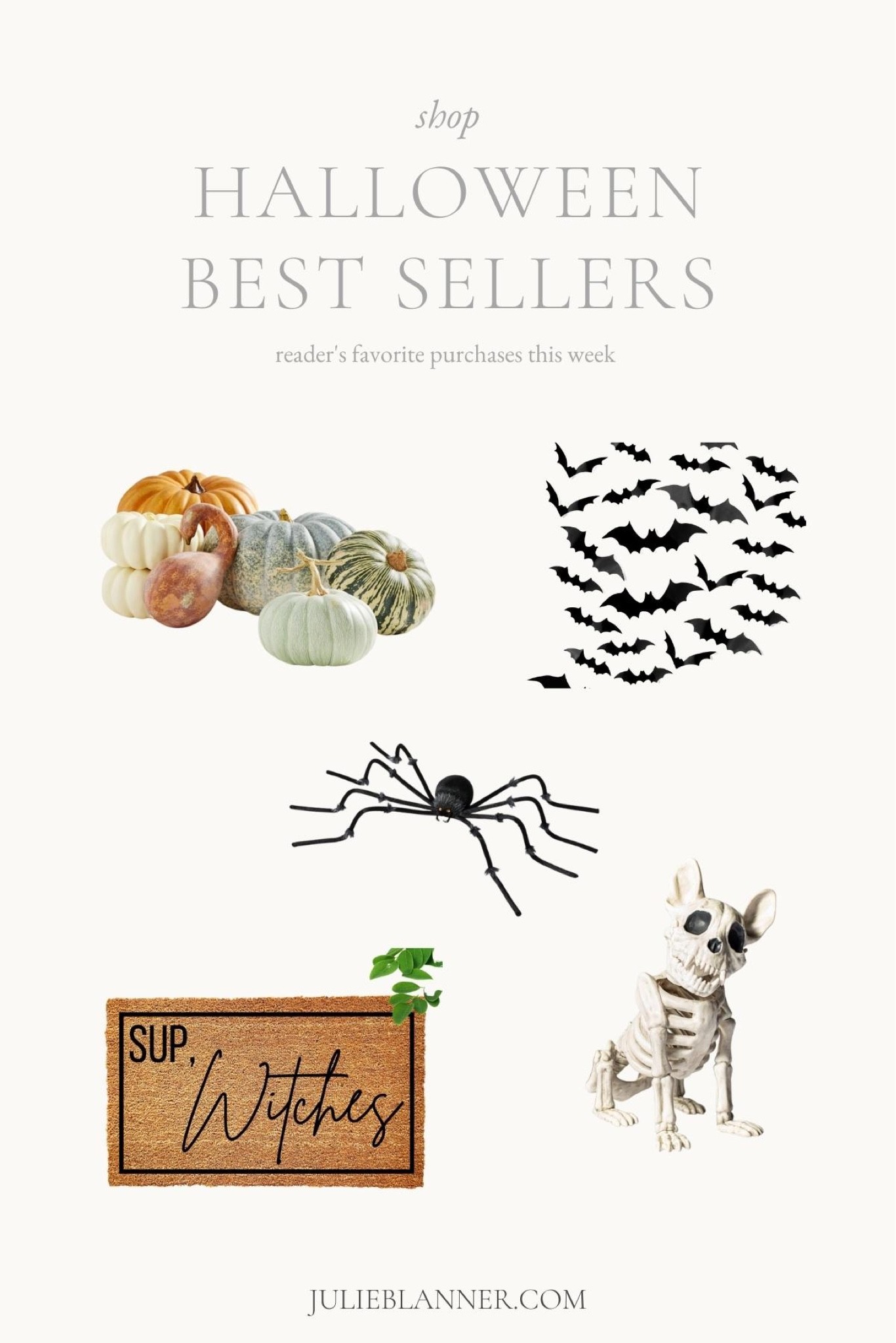 Halloween best sellers: Pottery Barn faux pumpkins, Etsy sup witches Halloween doormat, Target french bulldog skeleton and Plush spider, and Amazon bats Halloween stickers. Amazon home decor, Amazon home, Amazon fall, Amazon fall decor, Amazon fashion, Amazon beauty, Amazon storefront, Amazon furniture, Amazon deals, Amazon pretty decor, Amazon Christmas decor, Amazon Christmas, Amazon Christmas gifts, Amazon Christmas gifting, Amazon holiday, Amazon holiday decor, Amazon Halloween, Target home, Target home decor, Target fall decor, Target fall home, Target furniture, Target deals, Studio Mcgee at Target, Target dupes, Target cozy home, home decor, fall home, home fall decor, Target pillows, Target art, Target rugs, Target organization, Target baskets #FoundItOnAmazon 

#LTKstyletip #LTKhome #LTKHalloween