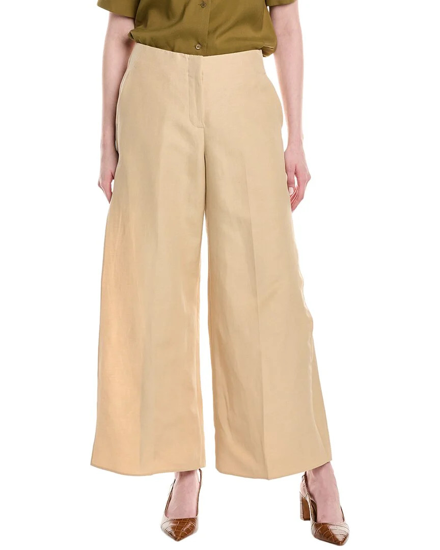 Lafayette 148 New York Franklin Silk & Linen-Blend Wide Leg Ankle Pant | Shop Simon