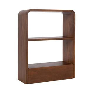 Kato 18 in. W x 24 in. H x 8 in. D Walnut Brown Wood Decorative Wall Shelf | The Home Depot