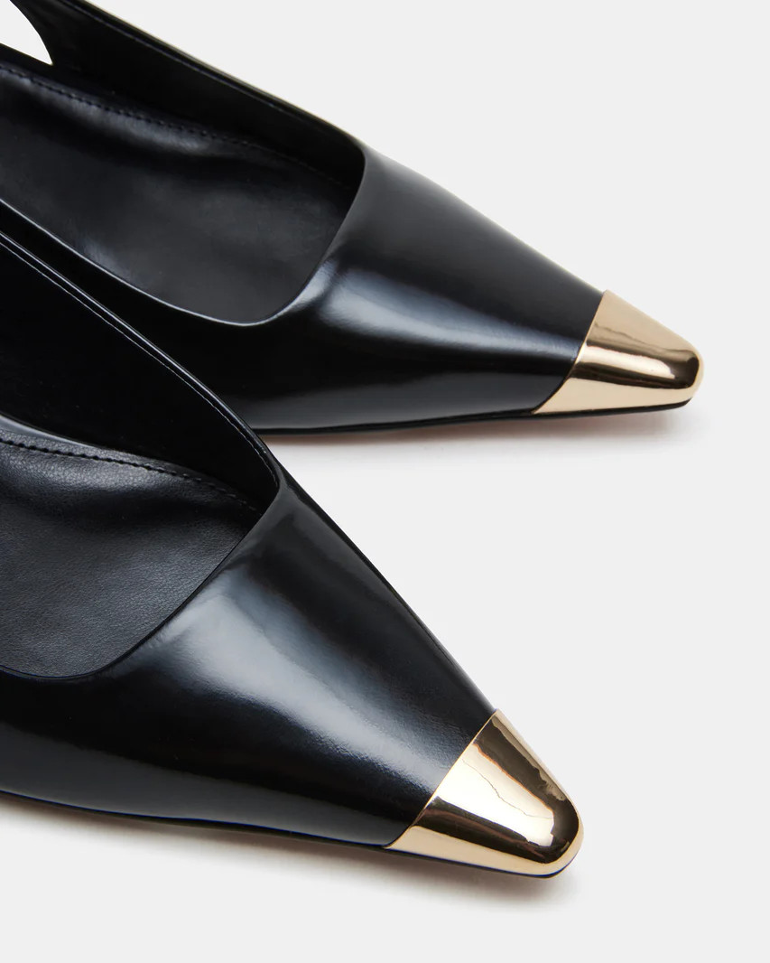 KENZ Black Leather Kitten Heel Slingback Pump Heel | Women's Heels | Steve Madden (US)