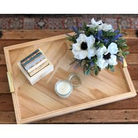 Mother's Day Gift Set For Mom - Farmhouse Modern Decor Ottoman Tray Herringbone | Etsy (US)