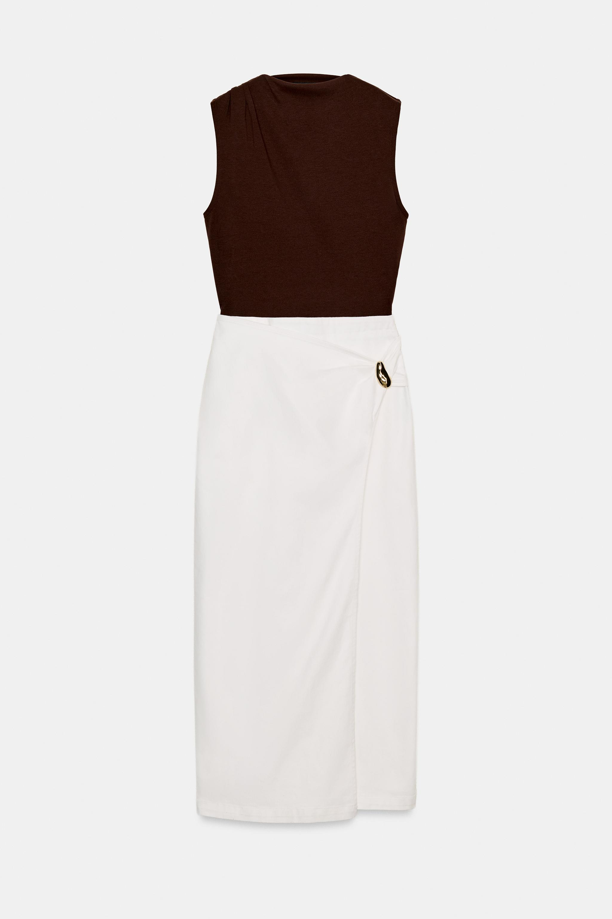 VESTITO MIDI COMBINATO CON DETTAGLI | Zara IT