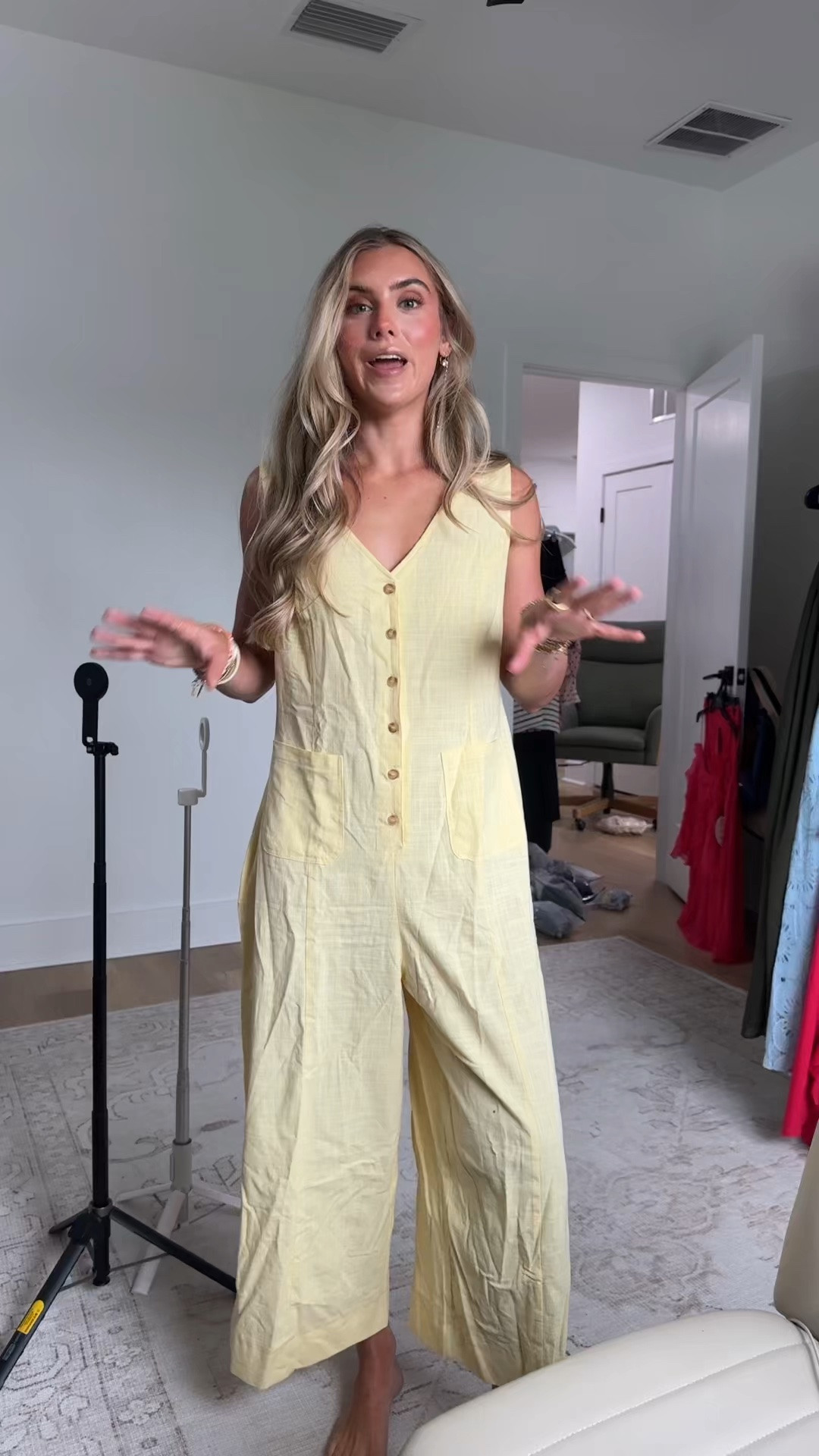 Amazon size XS Yeokou Women Button Down Jumpsuits Cotton Linen Sleeveless Casual Wide Legs Rompers Loose Overall with Pockets

#LTKootd #LTKSaleAlert #LTKdayinmylife