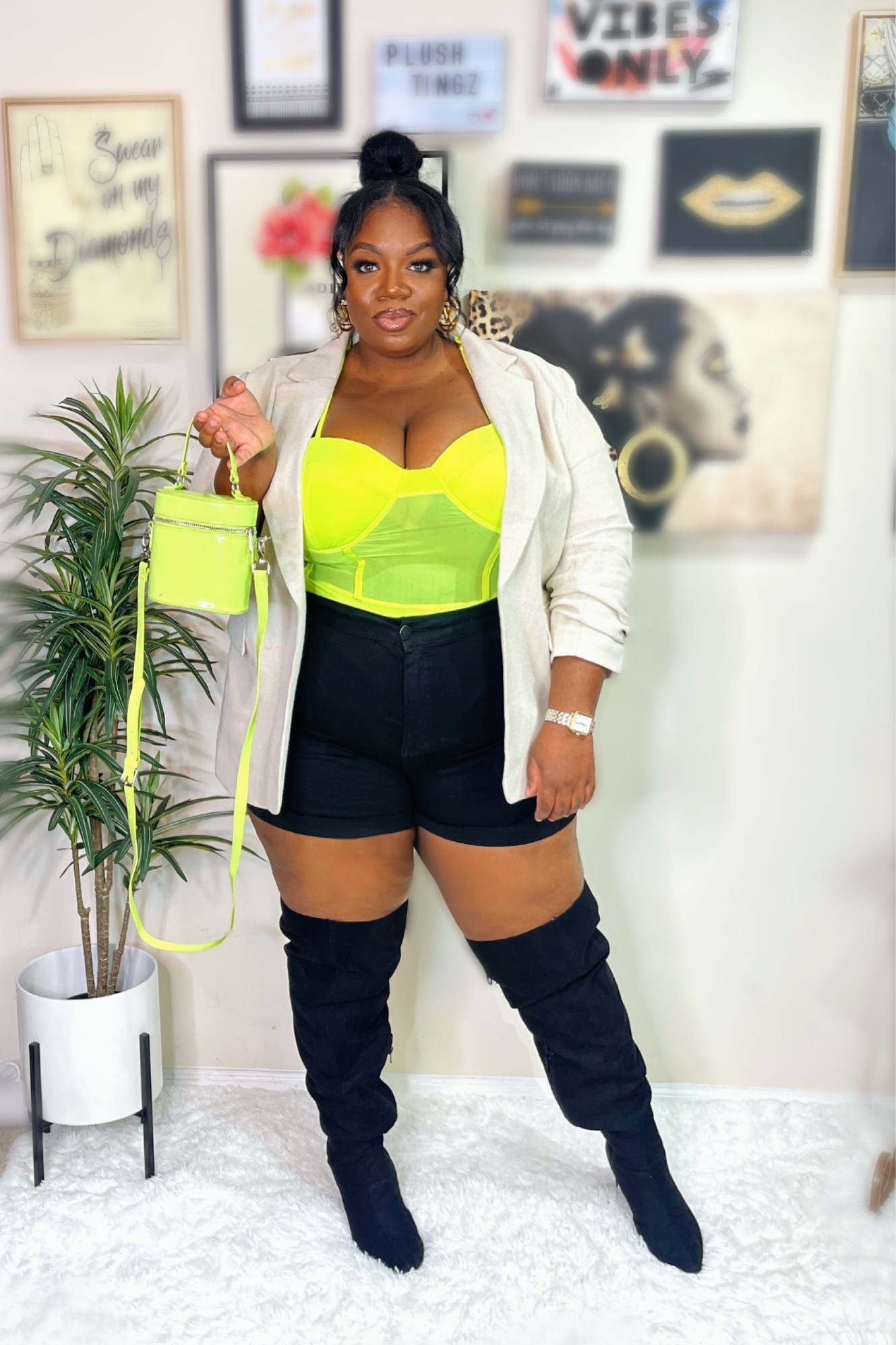 Y’all know I’m going to wear shorts and a Thigh High all year round.  Let’s not forgot a body suit top.  FOLLOW my Shop @latoya.Lashae on the @shop.ltk app for more exclusive content 💕 

Am I the only one THAT DOESNT strap myself like a baby diaper 🤣🤣🤣 I just stuff the tabs in my shorts? 
.
✨ for those of you with Huge Boobs like me  that don’t actually fit inside the bra tops of these body suits just simply throw on a jacket and wear a dark bra underneath 🔐
.
.
.
.
.
.
#thighhighboots #thickhighs #outfitideas #curvyoutfits #ltkshop #grwmvideo #summeroutfitinspo #curvyinfluencer

#LTKcurves #LTKshoecrush #LTKstyletip
