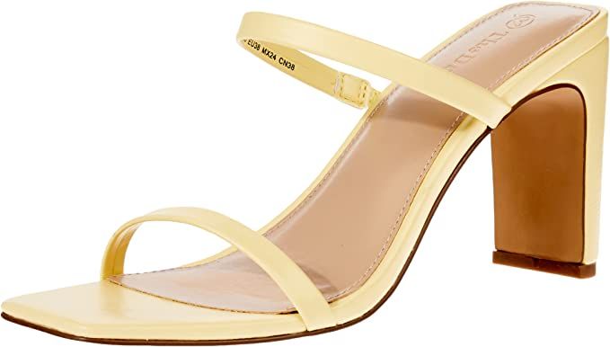 The Drop Women's Avery Square Toe Two Strap High Heeled Sandal | Amazon (US)