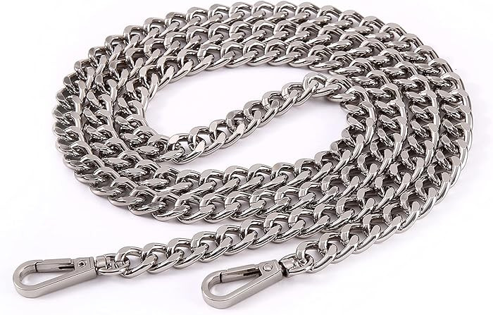 47'' Light Metal Crossbody Purse Chain Straps Replacement for Bag Handbag (Silver) | Amazon (US)