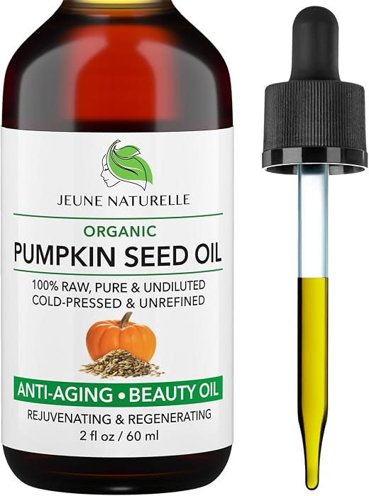 Jeune Naturelle Organic Pumpkin Seed Oil, 100% Pure RAW Cold Pressed Undiluted For Anti Aging Wri... | Amazon (US)