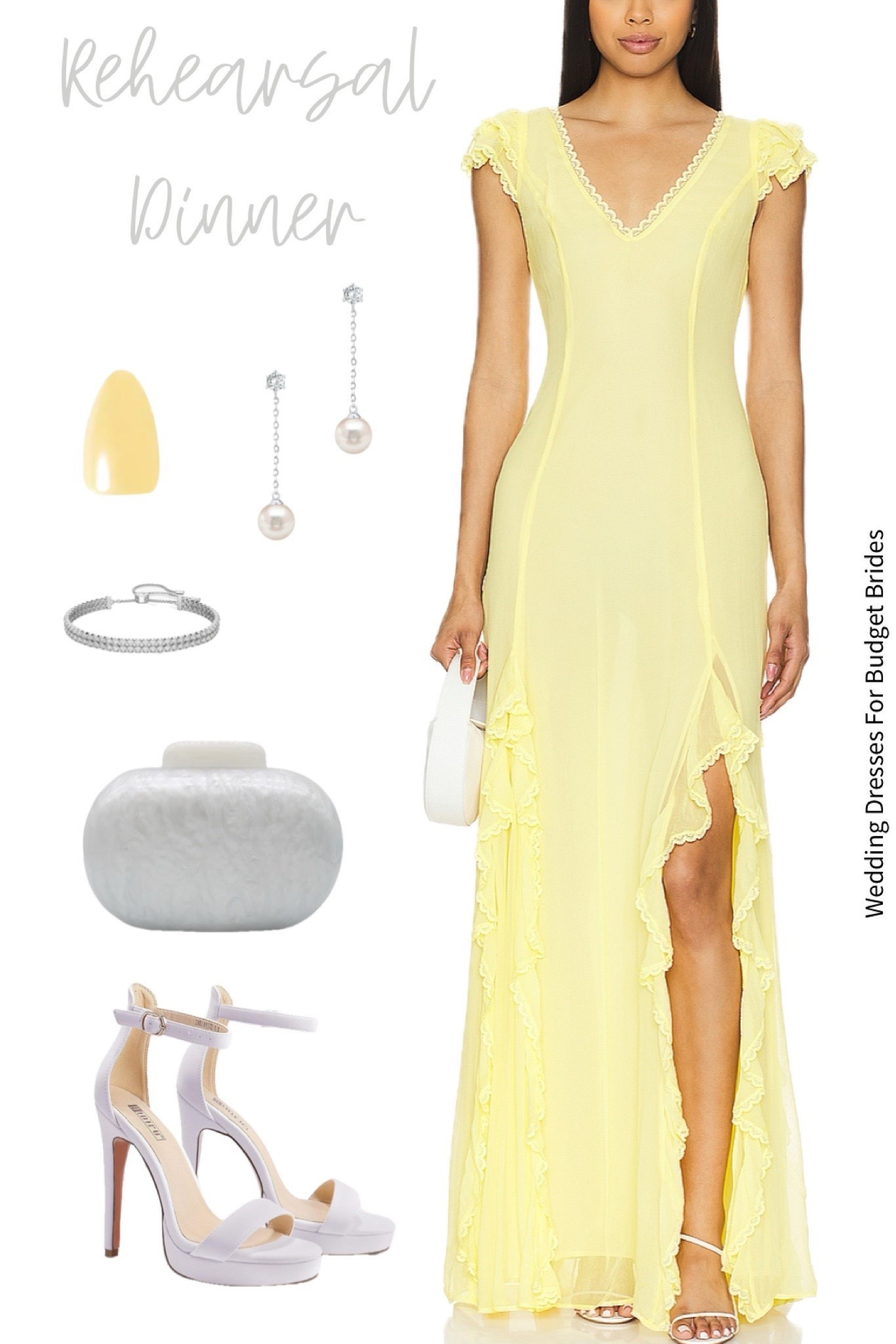 Yellow long maxi gown with a big discount at Revolve today and accessories are on Amazon.

Special occasion dress, prom dress, wedding guest dress, formal dress, yellow full length dress, bridesmaid dress, bridal party dress, Revolve dress. 

#LTKSaleAlert #LTKSeasonal #LTKWedding