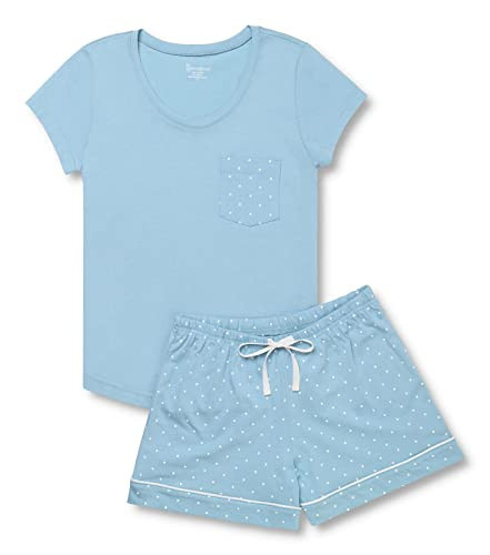 PajamaGram Pajama Shorts For Women - Womans PJs, Light Blue, L | Amazon (US)