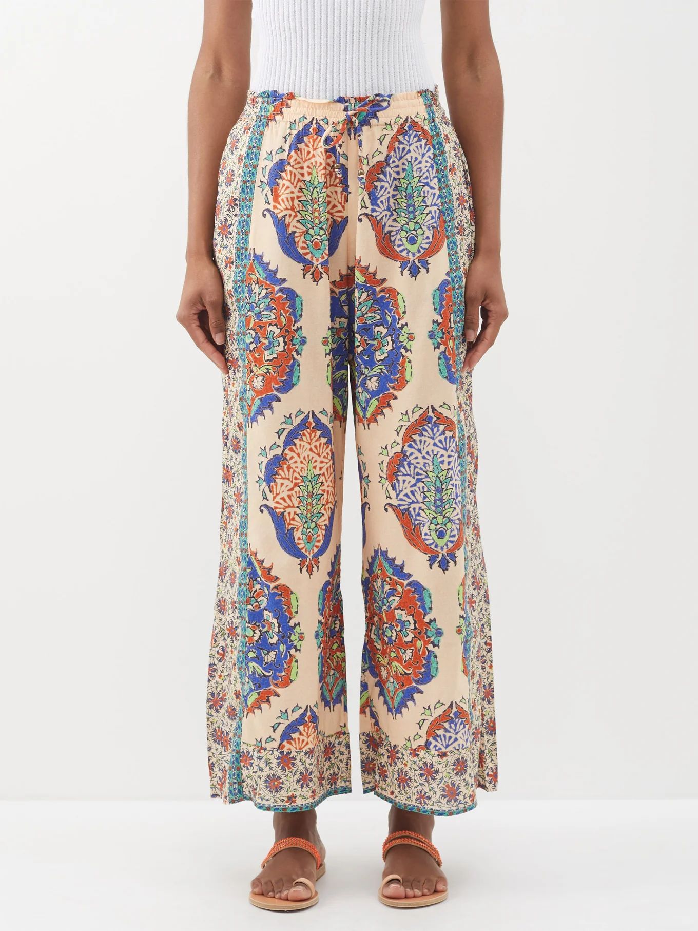 Clementine floral-print cotton-blend trousers | Boteh | Matches (US)