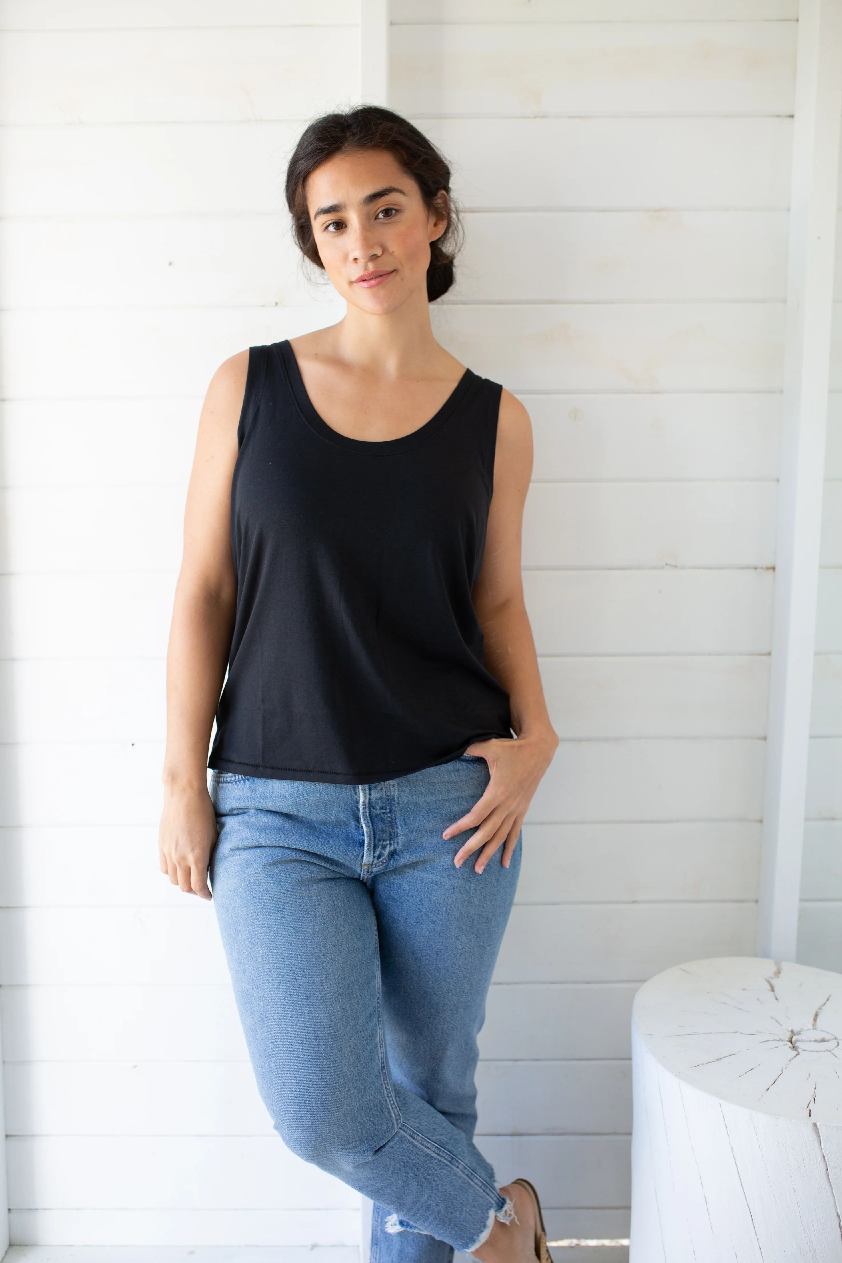 Soft Tee Scoop Tank - Black | Marea