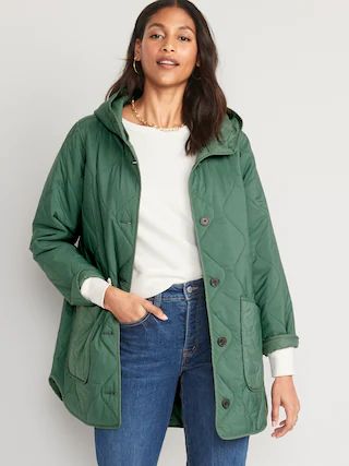 Hooded Quilted Utility Coat for Women | Old Navy (US)