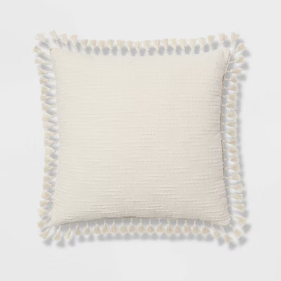 Euro Textured Slub Tassel Decorative Throw Pillow - Threshold™ | Target