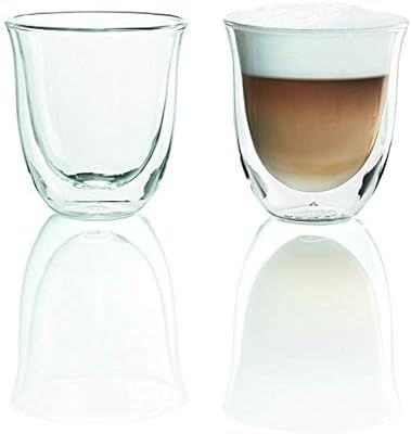 De'Longhi Double Walled Thermo, 6 fl oz, Set of 2 CAPPUCCINO GLASSES, Clear | Amazon (US)