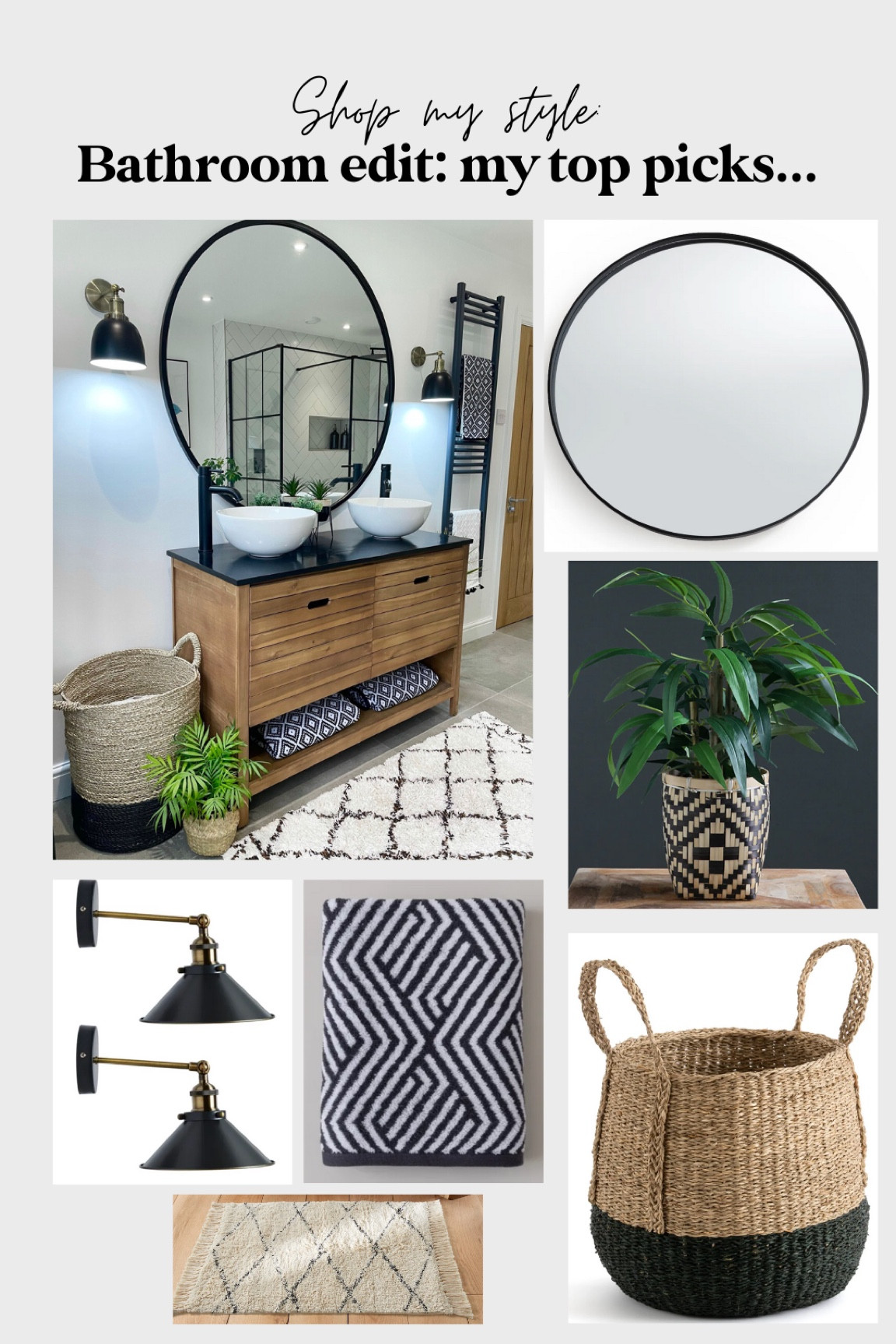 Shop my style: top bathroom picks 🖤 #Bathroom #HomeEdit 

#LTKfindsunder50 #LTKfindsunder100 #LTKhome