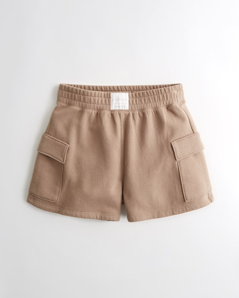 Girls Ultra High-Rise Fleece Cargo Dad Short | Girls Bottoms | HollisterCo.com | Hollister (US)