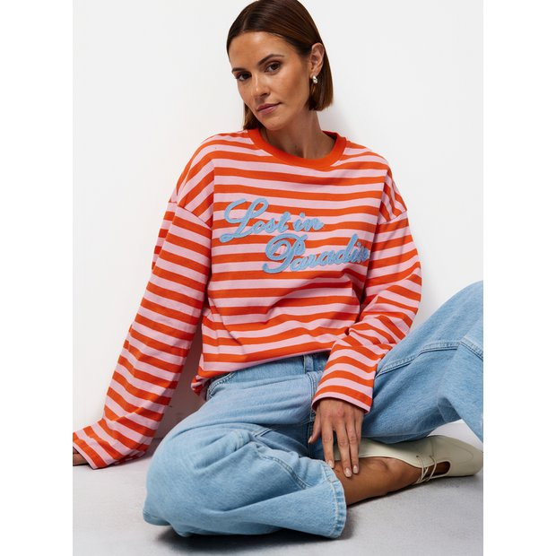 Buy Lost in Paradise Graphic Relaxed Fit Long Sleeve T-Shirt XL | T-shirts | Tu | Tu Clothing