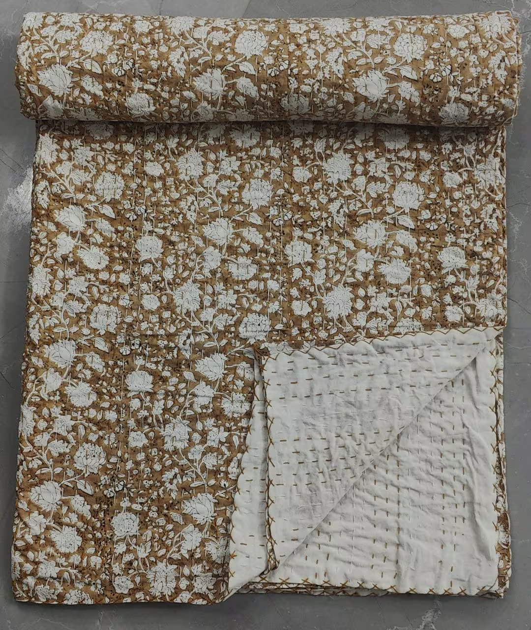 Chocolate Brown Kantha Quilt 2 Standard Size Pillow Cover - Etsy Netherlands | Etsy (NL)