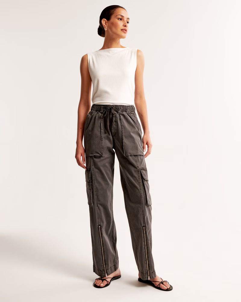 Pull-On Wide Leg Cargo Pant | Abercrombie & Fitch (US)