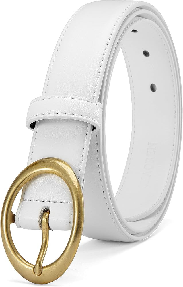 CHAOREN Womens Belts for Jeans - Womens Leather Belt with Gold Buckle - 1.15" Width Ladies Fashio... | Amazon (US)