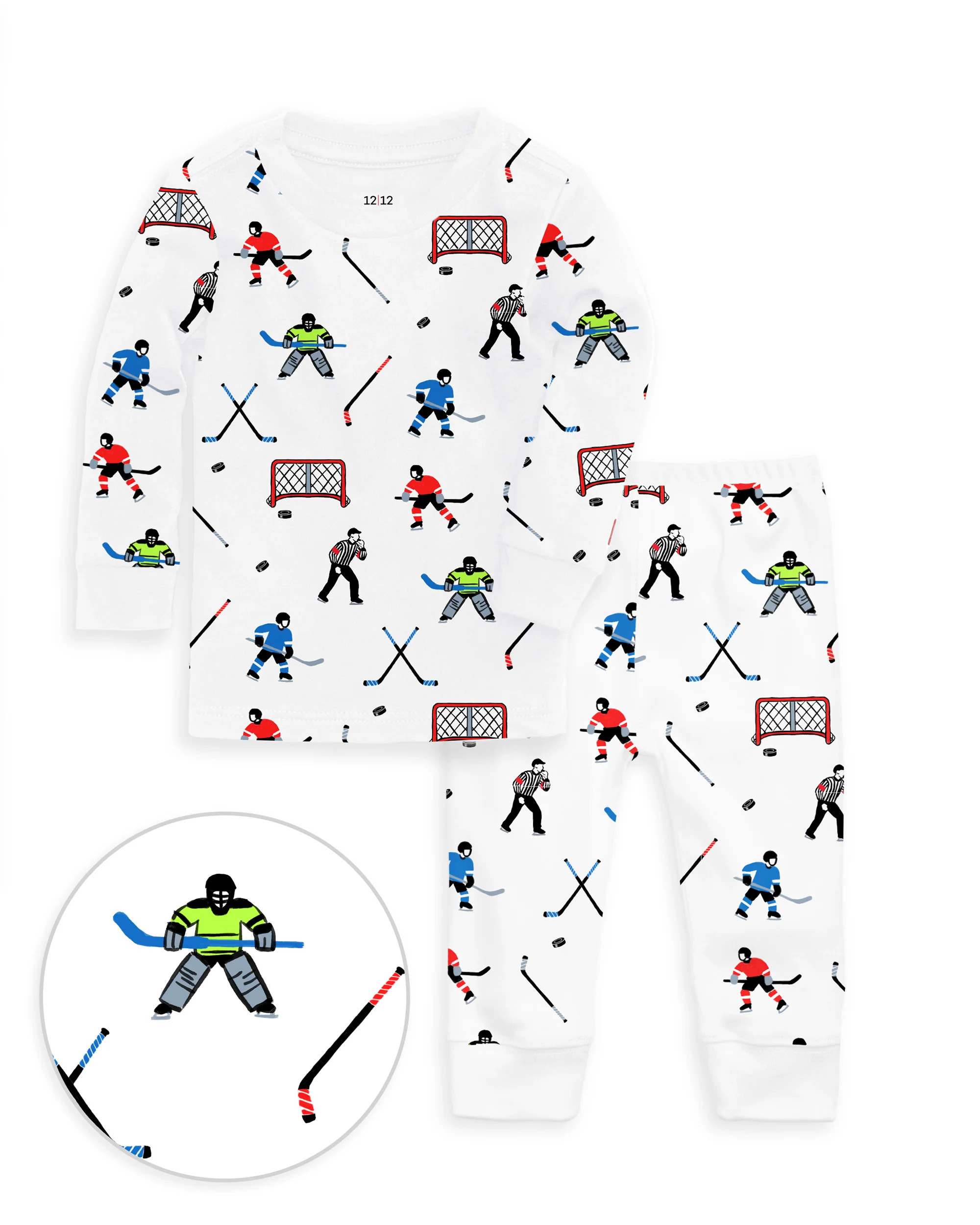 The Organic Long Sleeve Pajama Set [Hockey] | 1212