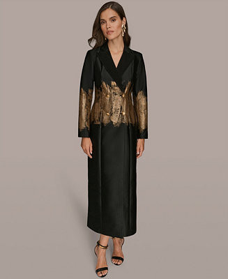Women's Long Sleeve Jacquard Coat Dress | Macy's