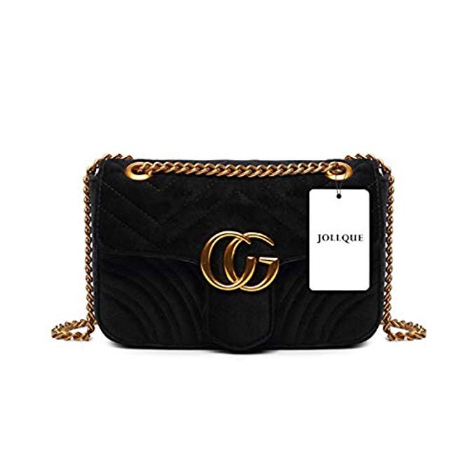 JOLLQUE Women's Leather Shoulder Bag,Velvet Crossbody Bag | Amazon (US)