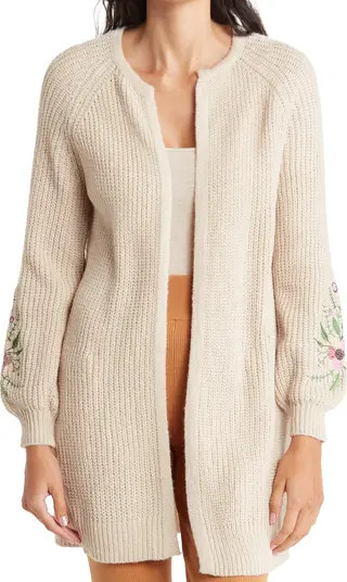 BY DESIGN Free Spirit Floral Embroidered Long Cardigan | Nordstromrack | Nordstrom Rack