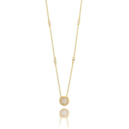 Rivka Friedman Women's Pavé Circle Pendant Necklace 18K Gold Plated | Walmart (US)