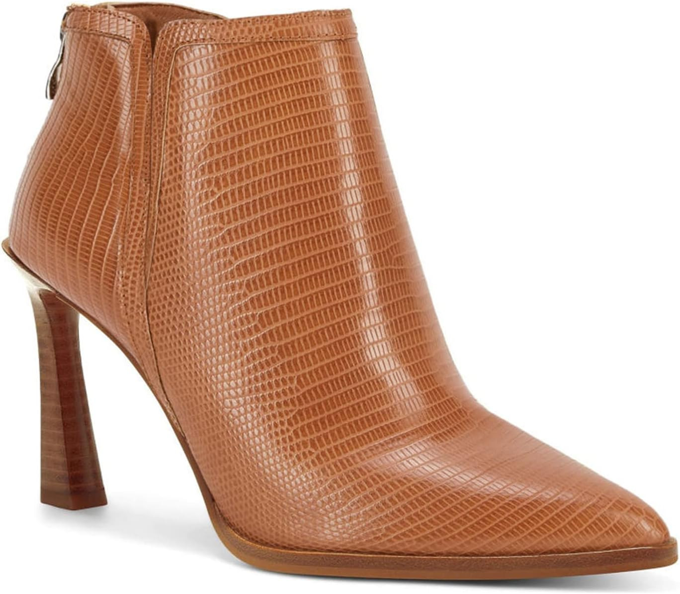 Womens High Heel Booties Pointed Toe V Cut Back Zipper Short Dress Ankle Boots | Amazon (US)